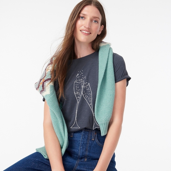 🆕️ J. Crew Vintage Cotton Champagne tee t-shirt - Picture 5 of 5